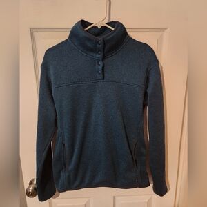 Eddie‎ Bauer Women's Radiator Fleece 2.0 Snap Mock Deep Sea Size Medium Pullover